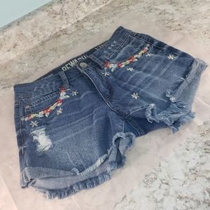 Donated: NWOT Floral Distressed Jean Shorts